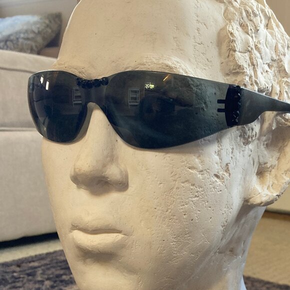 Dark Gray Sunglasses Black Swarovski Crystal Accents - Unique - Men or Women - Picture 10 of 14